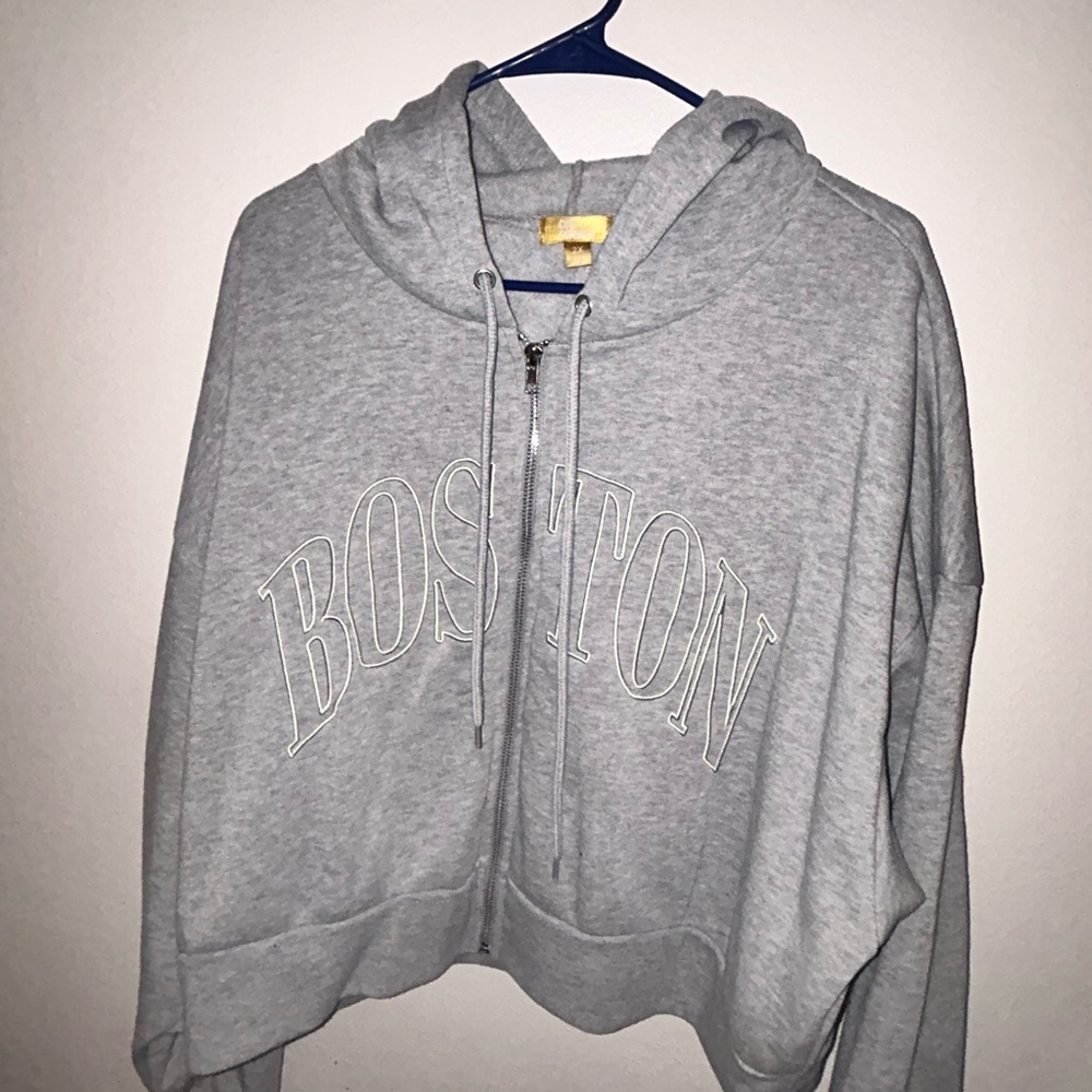 Gray 'Boston' Zip Hoodie